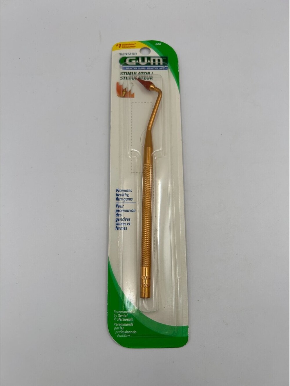 GUM 600 Gingival Stimulator Handle Tip Oral Care Metal New Non-Slip Grip